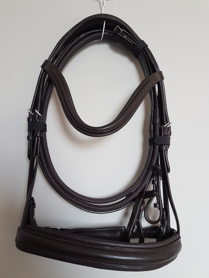 Cavesson Bridle - All Brown Leather  Full, Cob, Pony