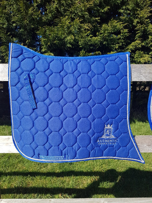 Spanish Saddle Pads - Blue with silver edging
