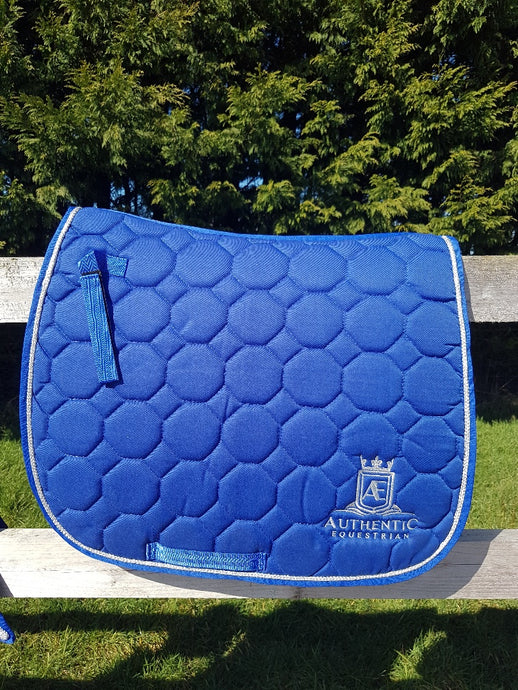 GP Saddle pad - Blue with silver edging