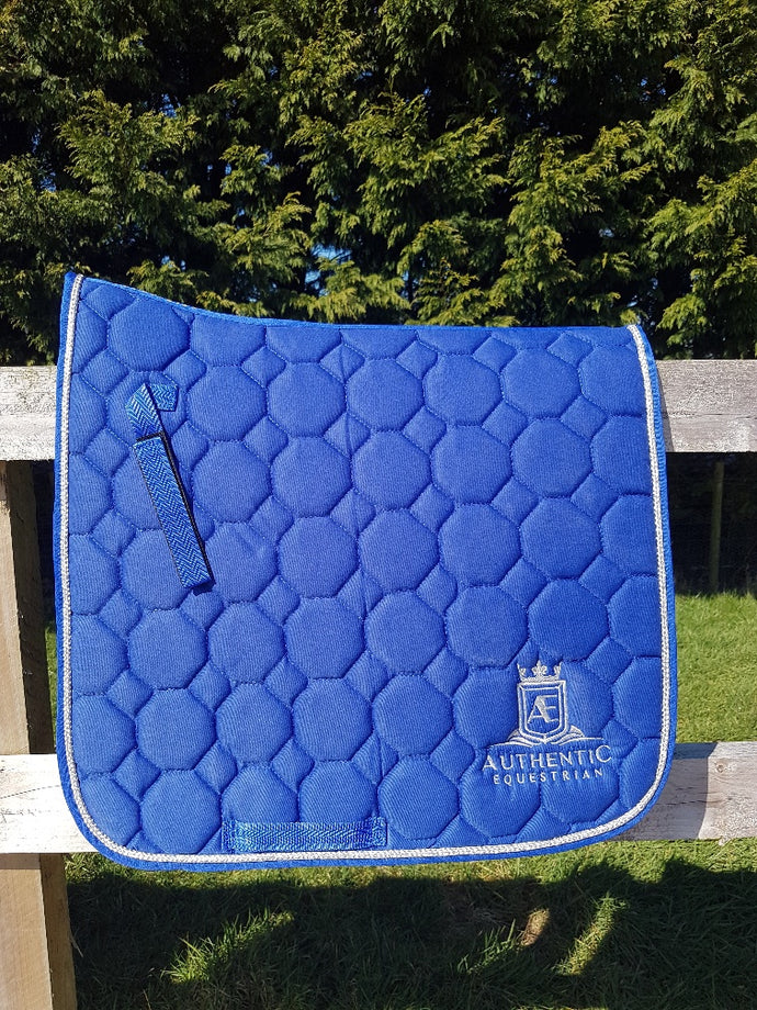Dressage Saddle pad - Blue with silver edging