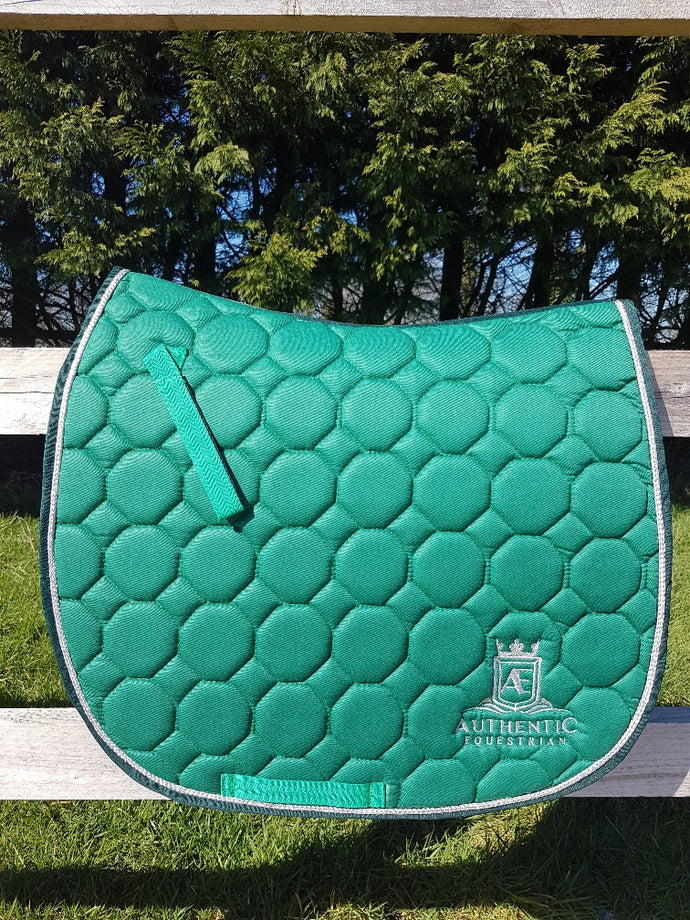 GP Saddle Pad - Green with silver edging