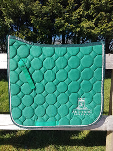 Dressage Saddle Pad - Green with silver edging