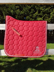 Dressage Saddle Pad - Red with silver edging