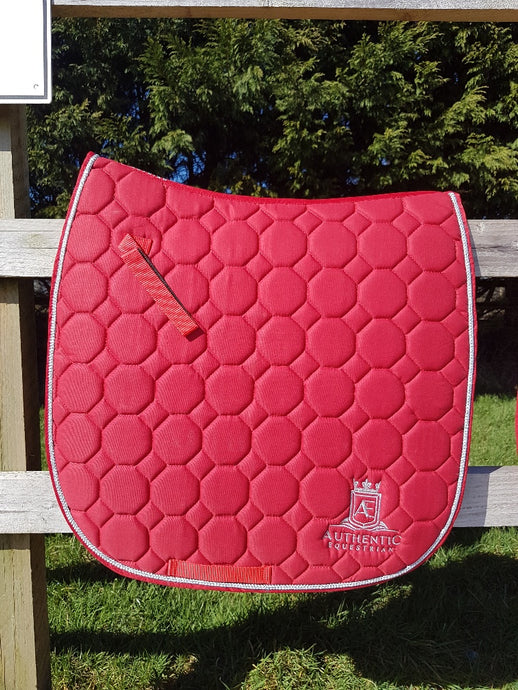 GP Saddle Pad - Red with silver edging