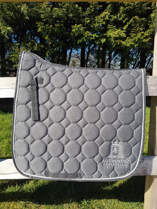 Dressage Saddle Pad - Grey with silver edging