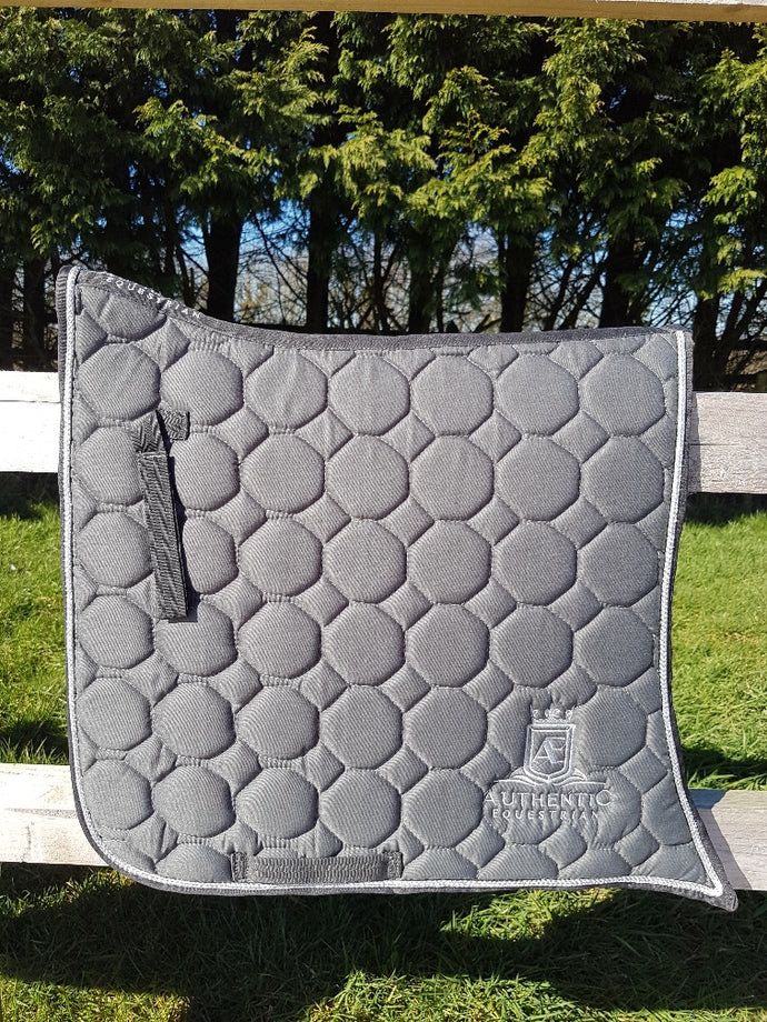 Spanish Saddle Pad - Grey with silver edging