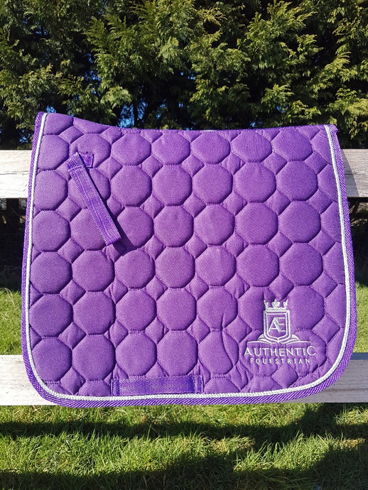 Dressage Saddle Pad - Purple with silver edging