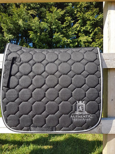 Dressage Saddle Pad - Black with silver edging