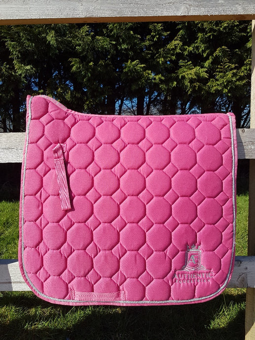 Dressage Saddle Pad - Pink with silver edging