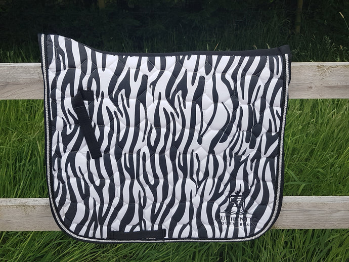 Dressage Saddle Pad - Zebra print with black edging